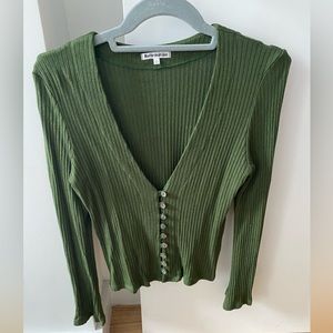 Reformation Green Gellar Knit Top